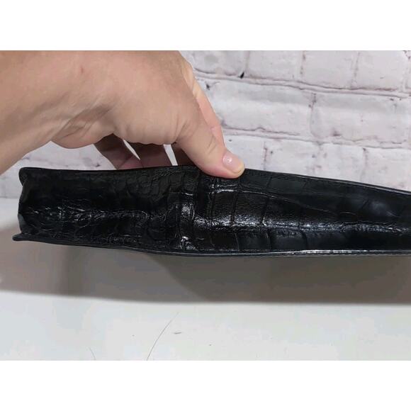 VAGABOND SHOEMAKERS Black Croc Embossed Leather Clutch Pouch Attache EUC - Picture 7 of 14